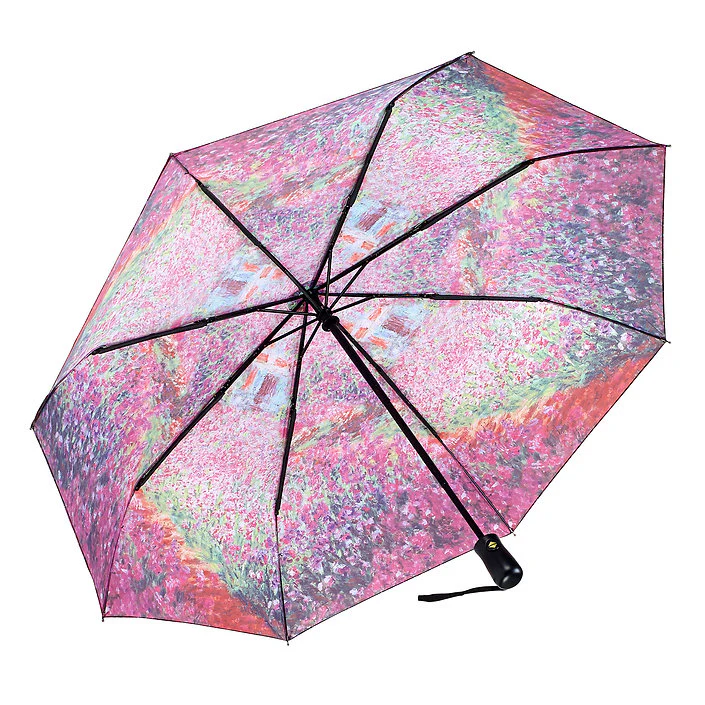 Monet Artists Garden at Giverny Folding Art Umbrella - Image 3