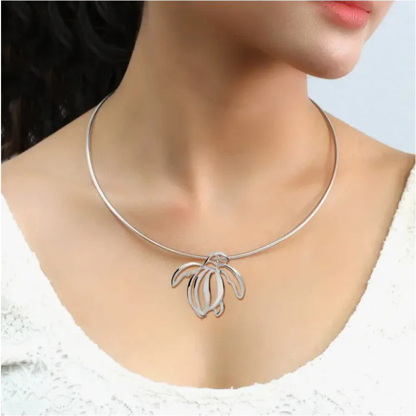Loggerhead Silver Sea Turtle Necklace - Image 2