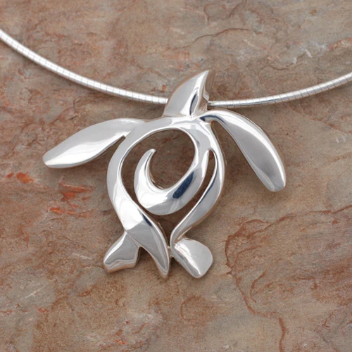 Ocean Traveler Silver Sea Turtle Necklace - Image 3