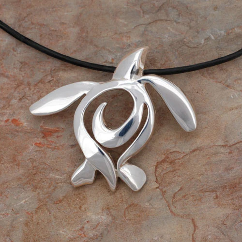 Ocean Traveler Silver Sea Turtle Necklace - Image 4