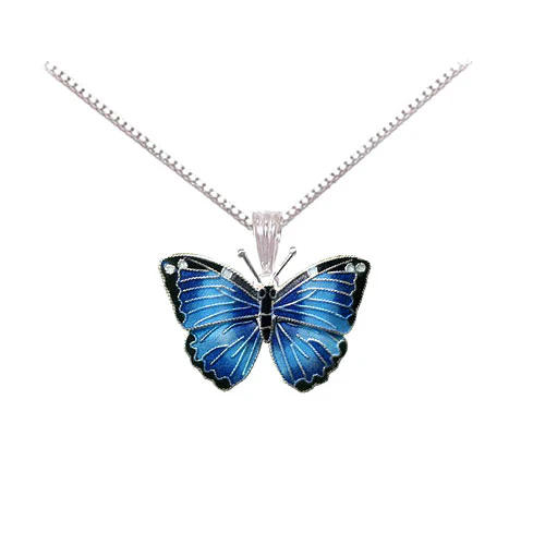 Blue Morpho Butterfly Post Earrings-Small - Image 3