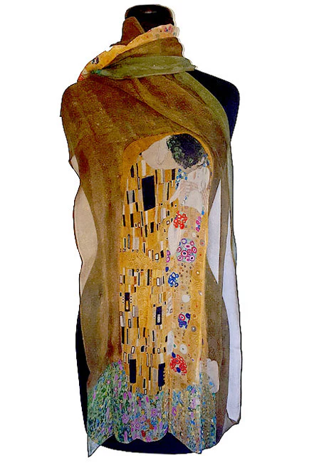 Klimt The Kiss Art Scarf - Chiffon - Image 3