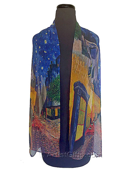 Van Gogh Café Chiffon Art Scarf - Image 3