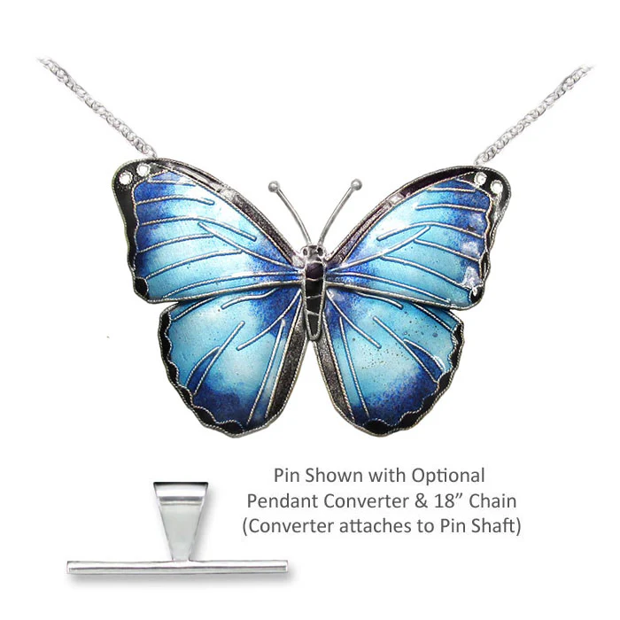 Blue Morpho Butterfly Pin - Image 2