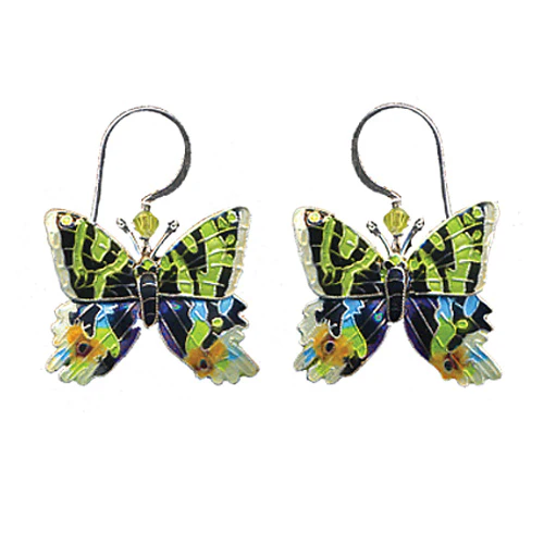 Cloisonne Sunset Moth Butterfly Necklace - Image 3