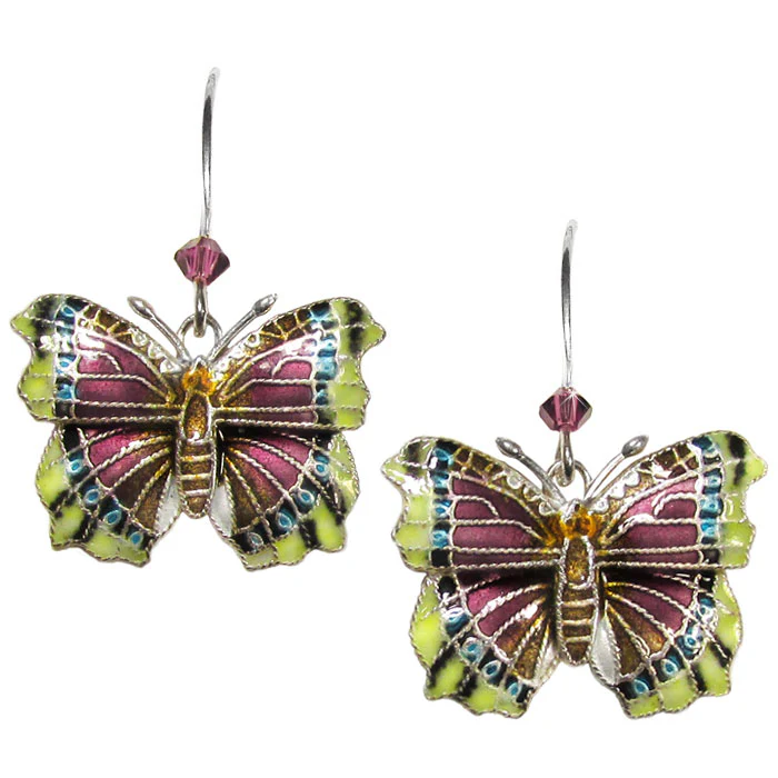 Enamel Mourning Cloak Butterfly Necklace - Image 3