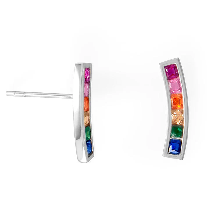 Rainbow CZ Bar Necklace - Image 3