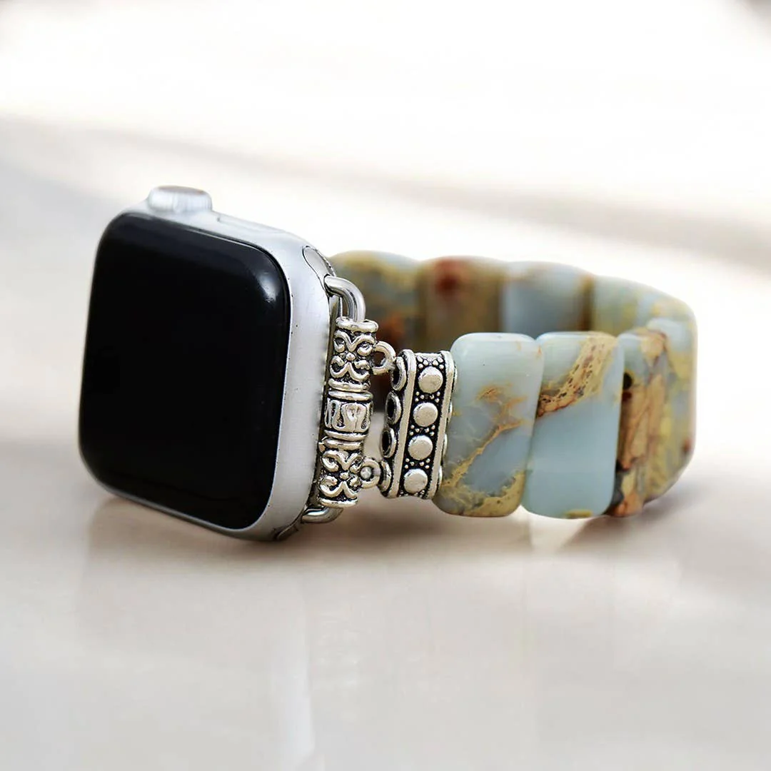 Earth Tibetan Jasper Stretch Apple Watch Strap - Image 2