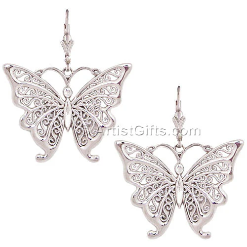 Silver Filigree Butterfly Necklace - Image 3