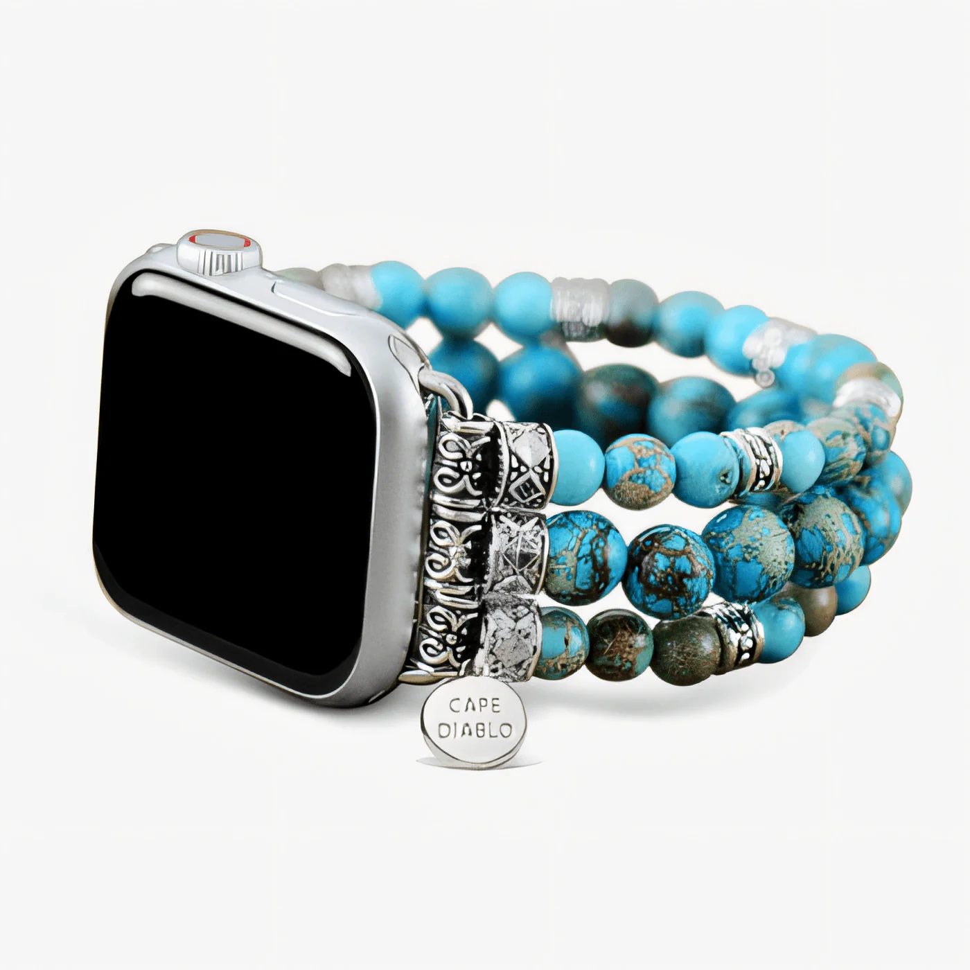 Imperial Turquoise Jasper Stretch Apple Watch Strap - Image 2