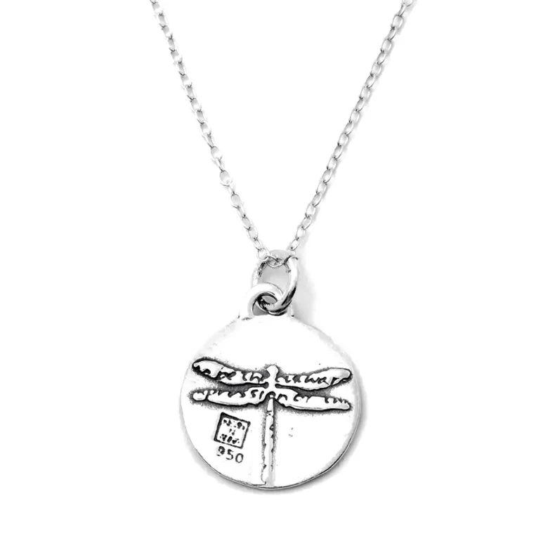 Inspirational Silver Dragonfly Necklace - Image 2