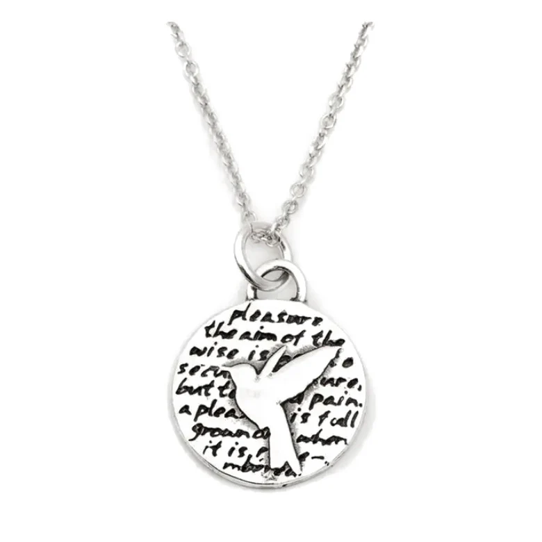 Inspirational Silver Hummingbird Necklace