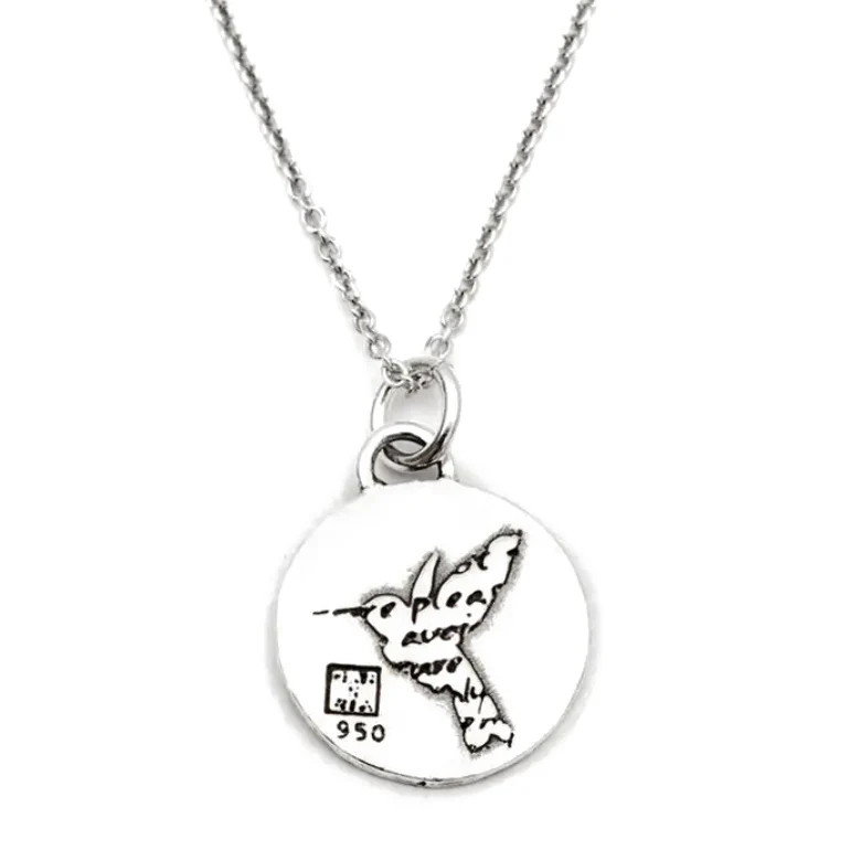Inspirational Silver Hummingbird Necklace - Image 2