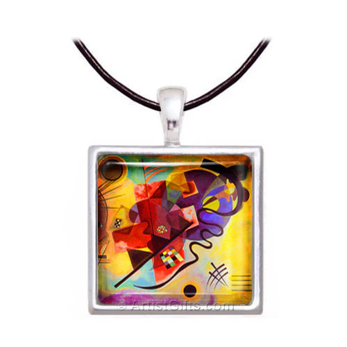 Kandinsky Yellow Red Blue Earrings - Image 3