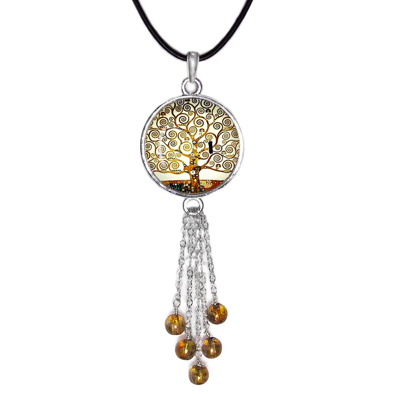 Klimt Tree of Life Art Earrings - Image 4