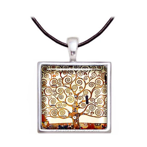 Klimt Tree of Life Art Necklace - Image 3