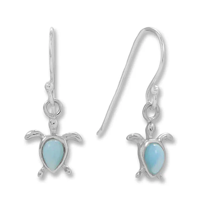 Larimar Sea Turtle Earrings
