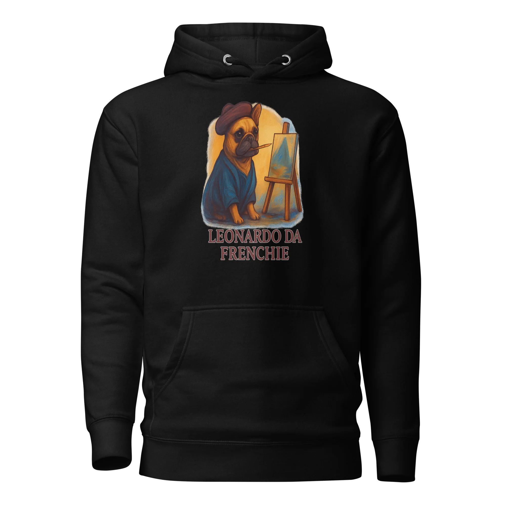 Leonardo Da Frenchie Bulldog Unisex Hoodie - Image 3