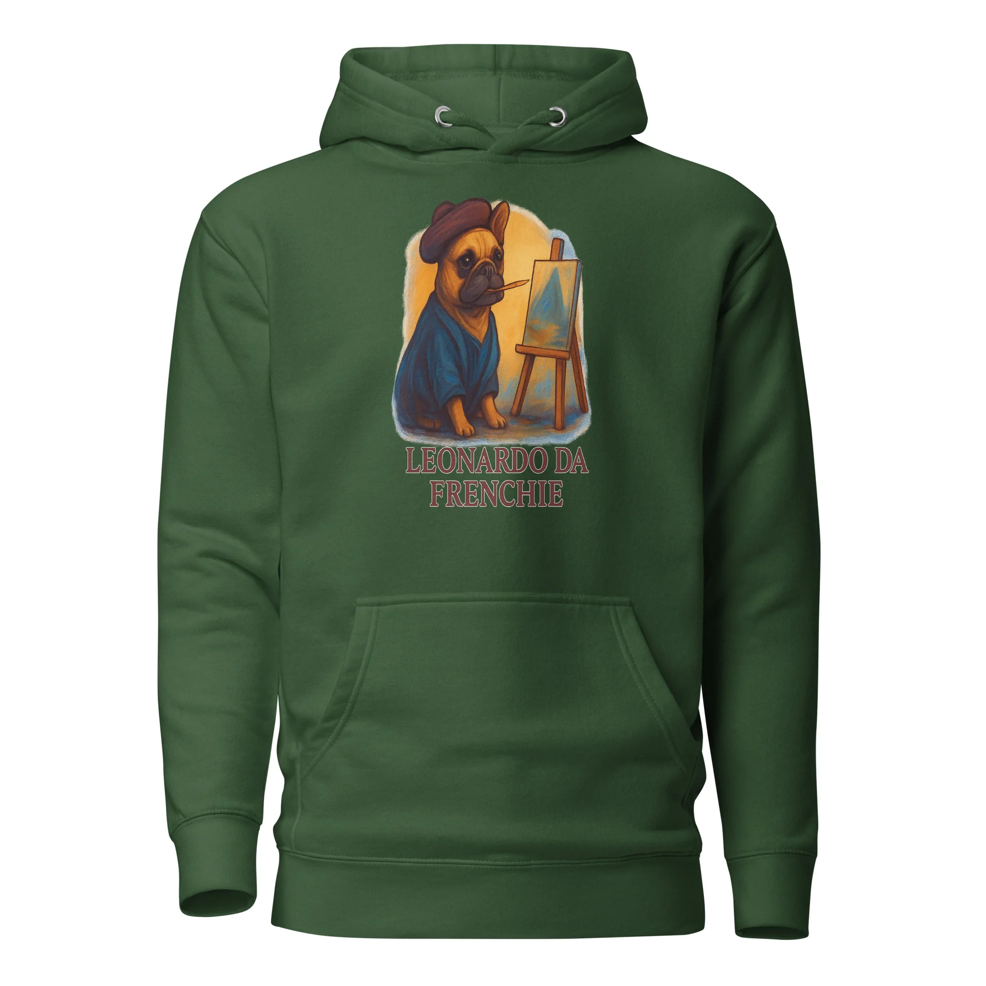 Leonardo Da Frenchie Bulldog Unisex Hoodie - Image 7