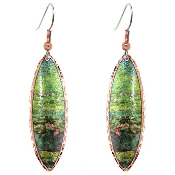 Monet Water Lilies Limited Edition Long Earrings