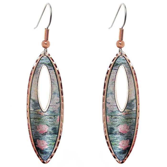 Monet Water Lilies Cutout Art Earrings