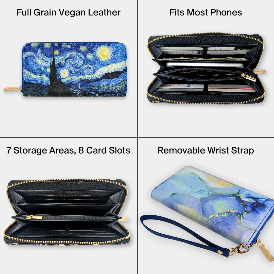 Mary Lake Thompson Cats Wristlet Wallet - Artistic Vegan Leather Organizer - Image 5