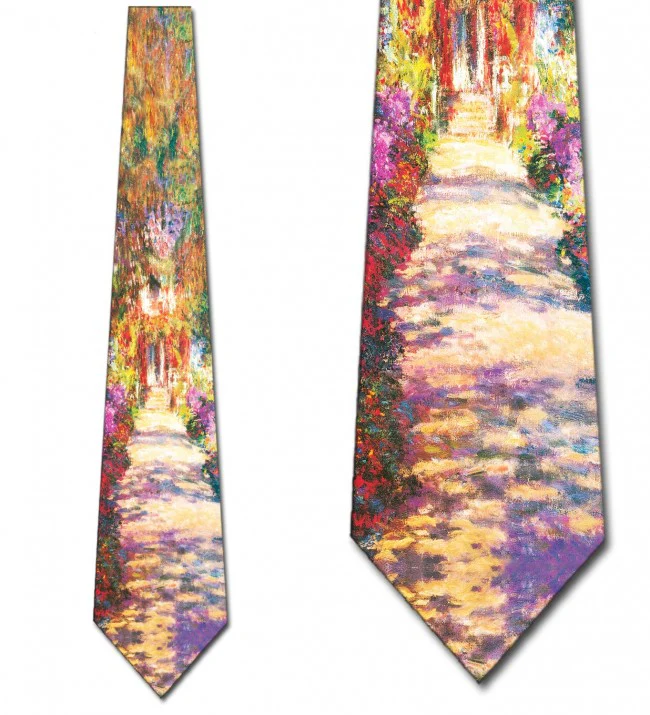 Monet Garden Path Art Necktie - Image 2