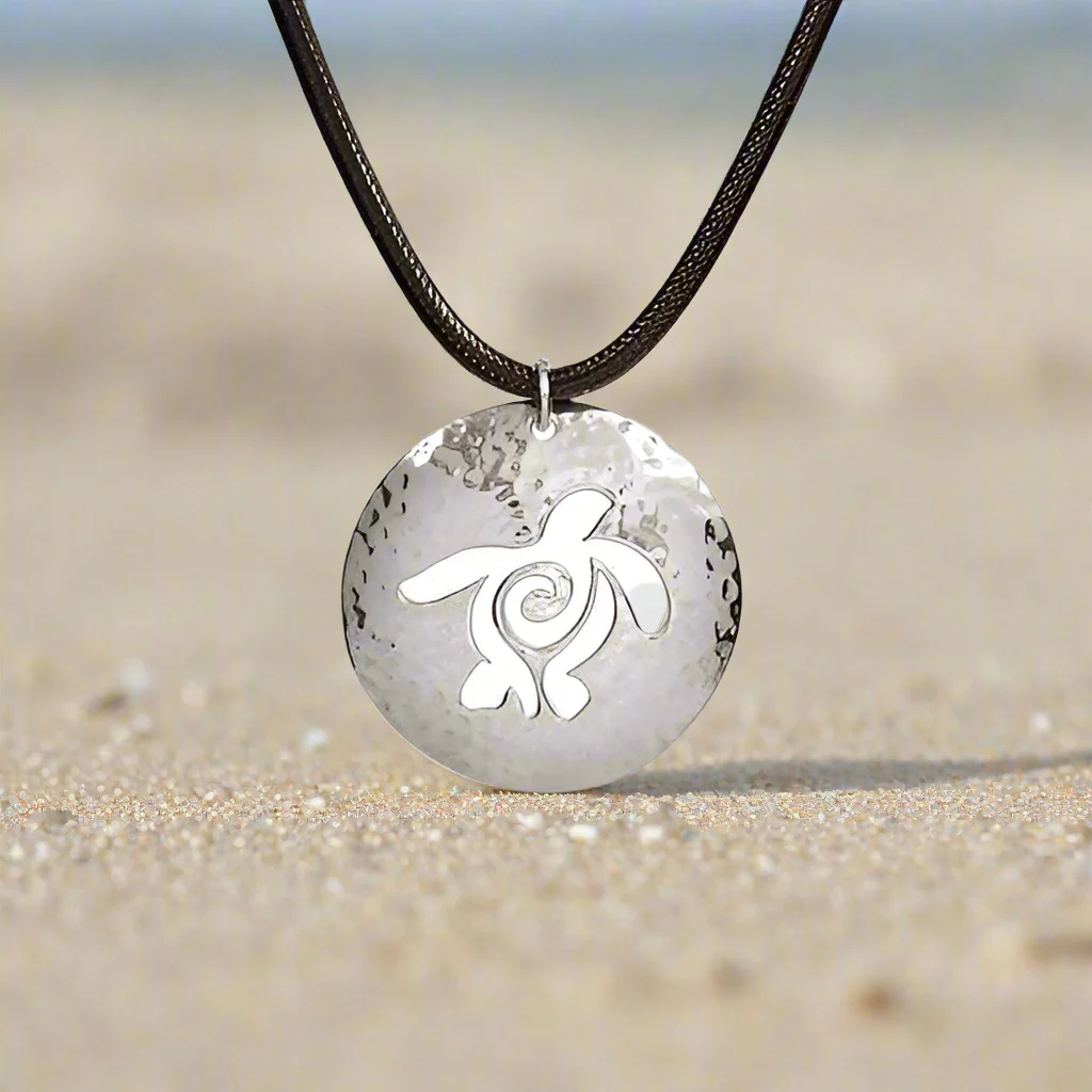 Sterling Silver Ocean Traveler Sea Turtle Medallion - Iconic Marine Jewelry - Image 2