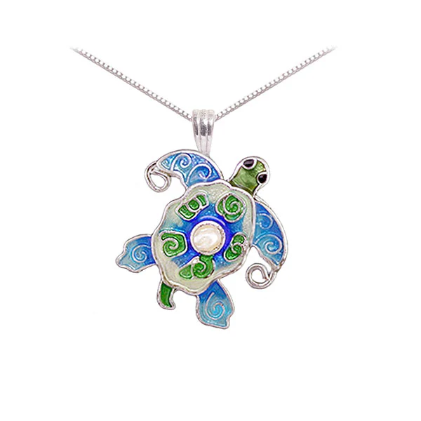 Pearl Sea Turtle Earrings - Image 3