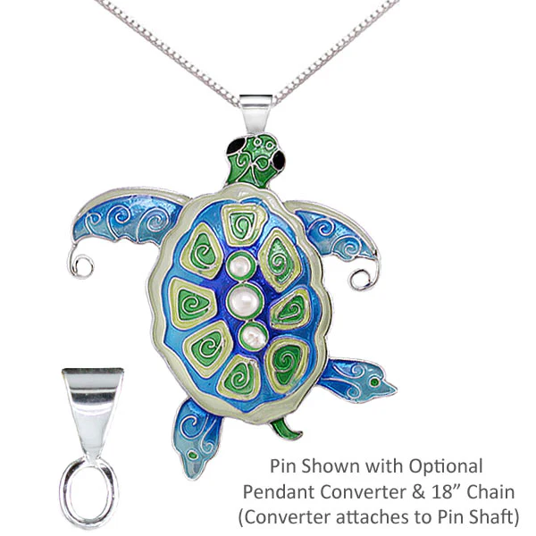 Pearl Sea Turtle Earrings - Image 4