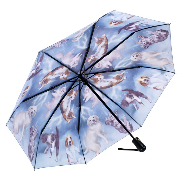 Raining Cats & Dogs Folding Umbrella - Image 3