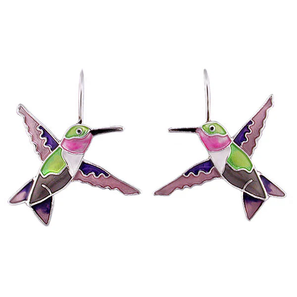 Ruby Throat Hummingbird Earrings