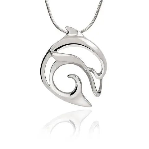 Sculpted Silver Dolphin Necklace - Image 8