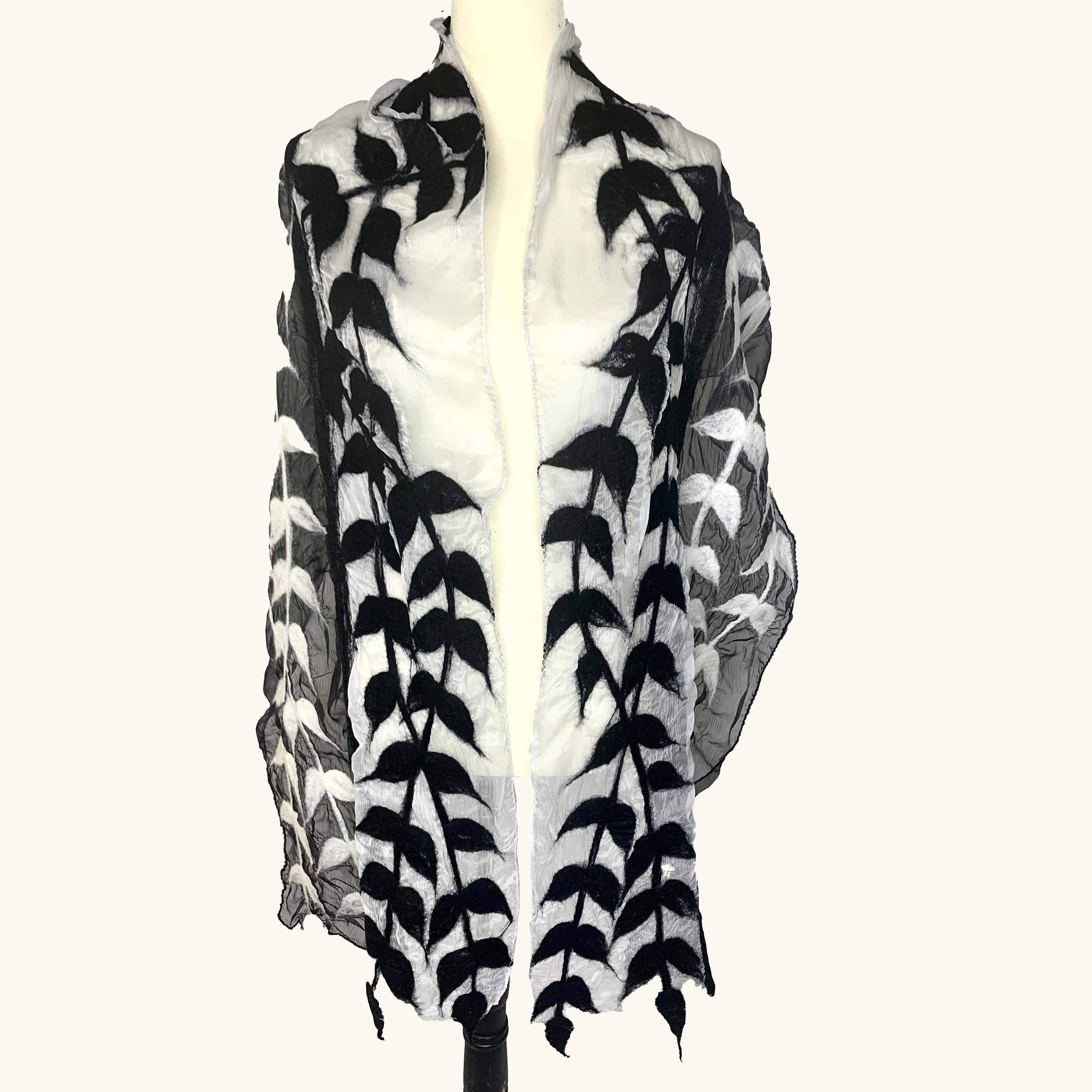Split Vine Merino Wool Scarf - Fair Trade Nepal Artisan - Image 3