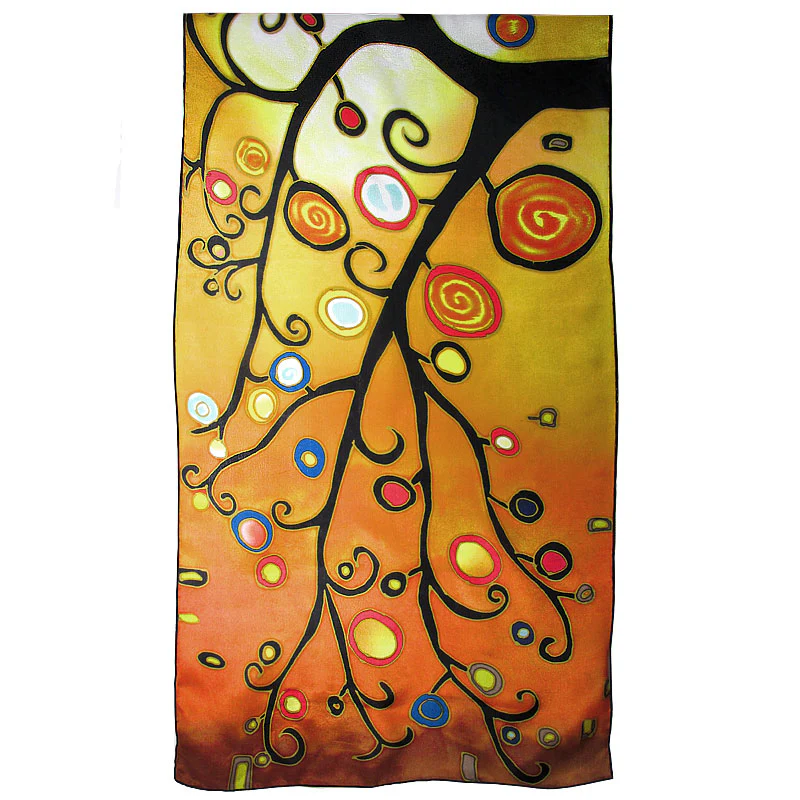 Klimt Tree of Life Inspired Art Scarf - Image 4