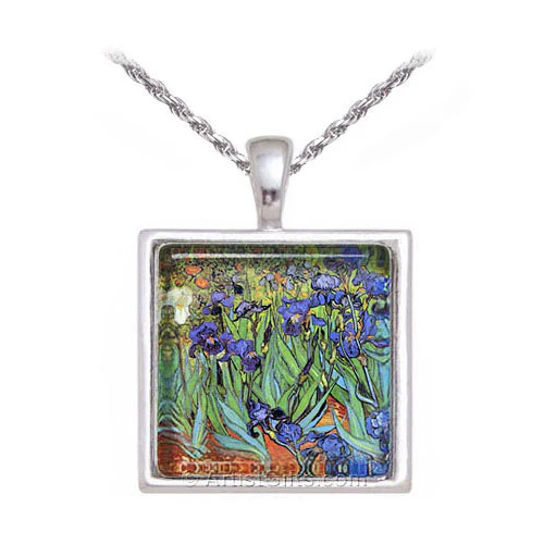 Van Gogh Irises Art Earrings - Image 3