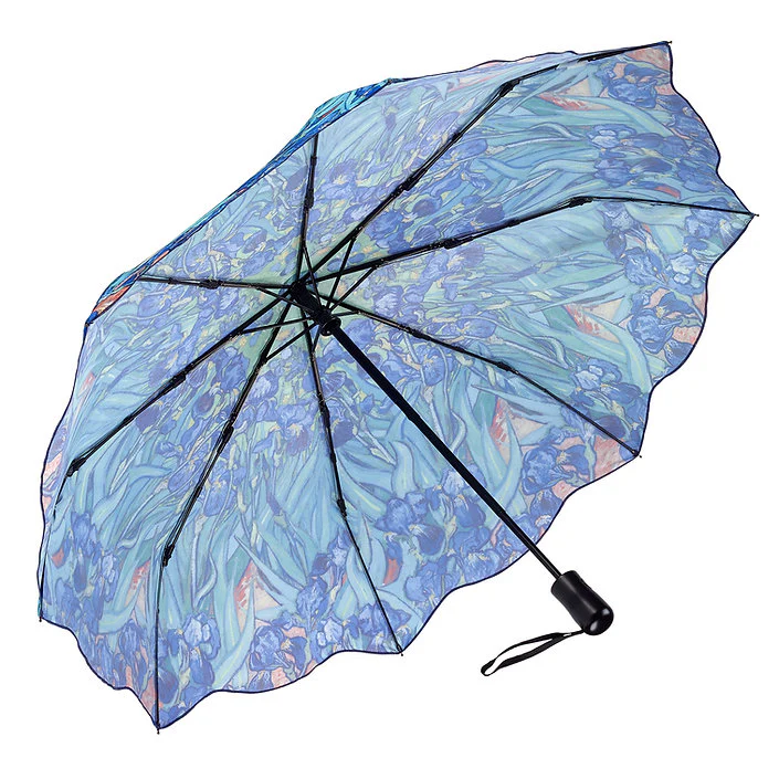 Van Gogh Irises Folding Art Umbrella - Image 3