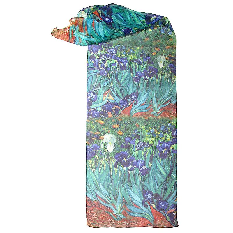 Van Gogh Irises Chiffon Scarf - Image 2