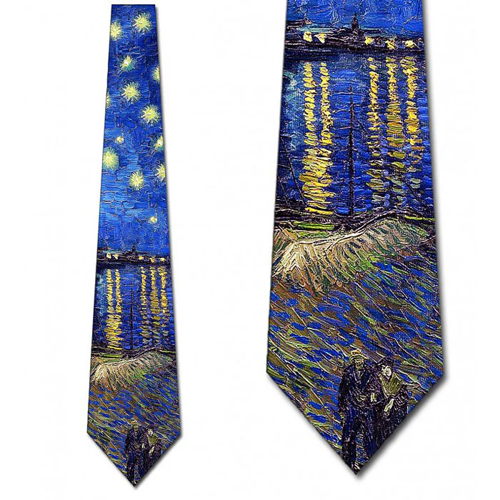Van Gogh Starry Over the Rhone Necktie - Image 2