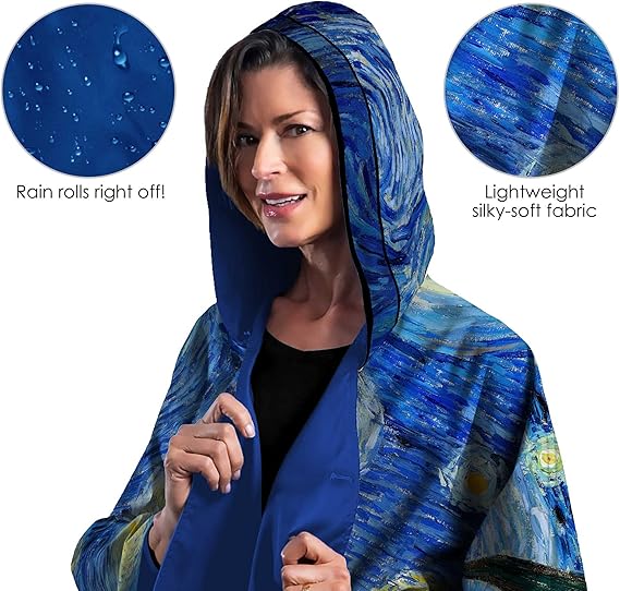Van Gogh Starry Night Rain Cape by Raincaper - Image 3
