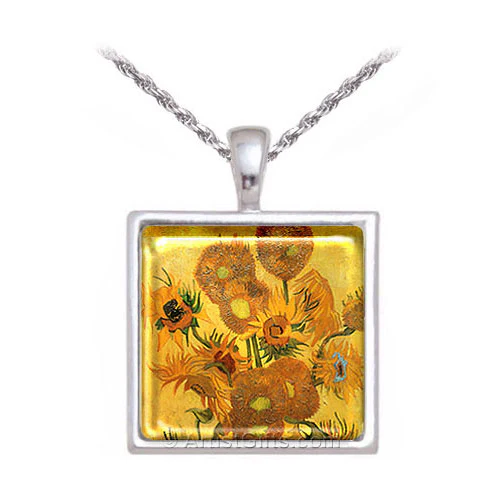 Van Gogh Sunflowers Art Earrings - Image 3