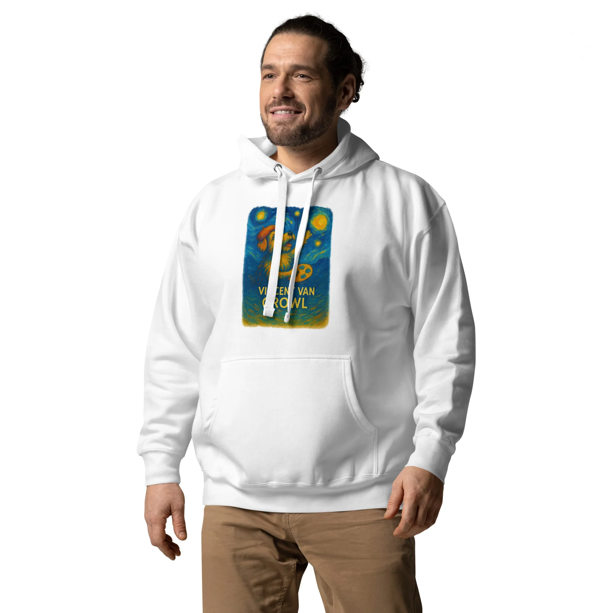 Vincent Van Growl Starry Night Unisex Hoodie - Image 3