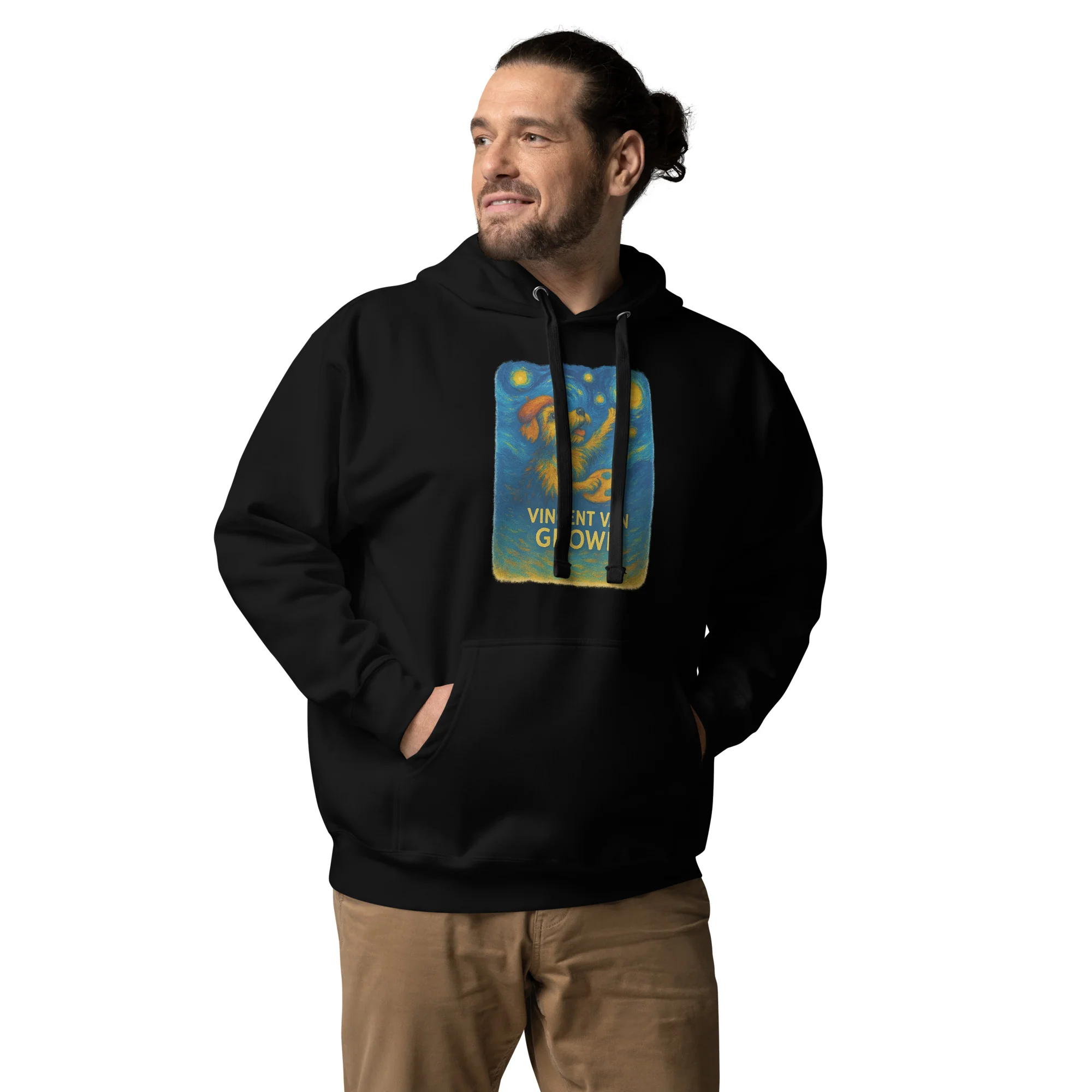 Vincent Van Growl Starry Night Unisex Hoodie - Image 6